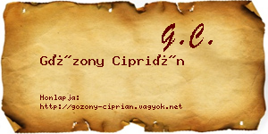 Gózony Ciprián névjegykártya